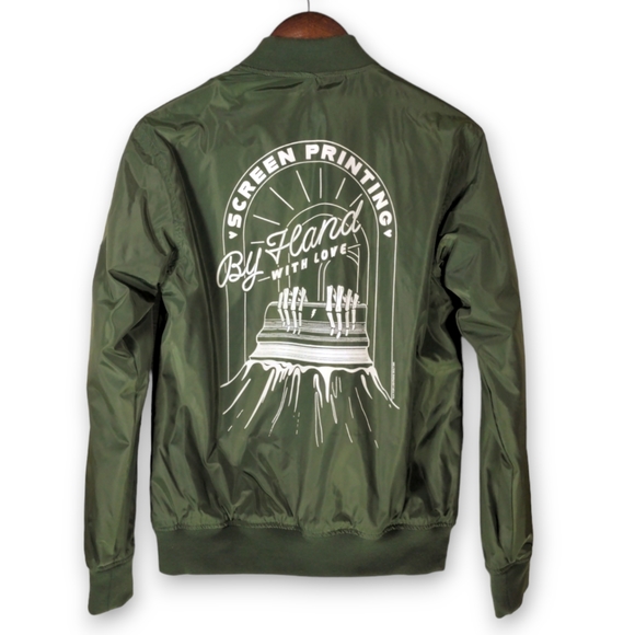 Lightning Bolt Ink Olive Green Promotional Bomber Jacket - Picture 2 of 9